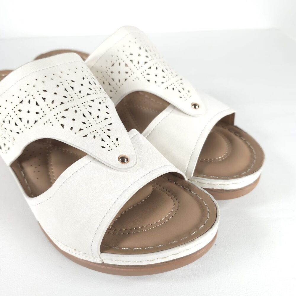 SHIBEVER NWOT Low Comfortable Wedge Sandal Open Toe Slip On Size 42 US 11